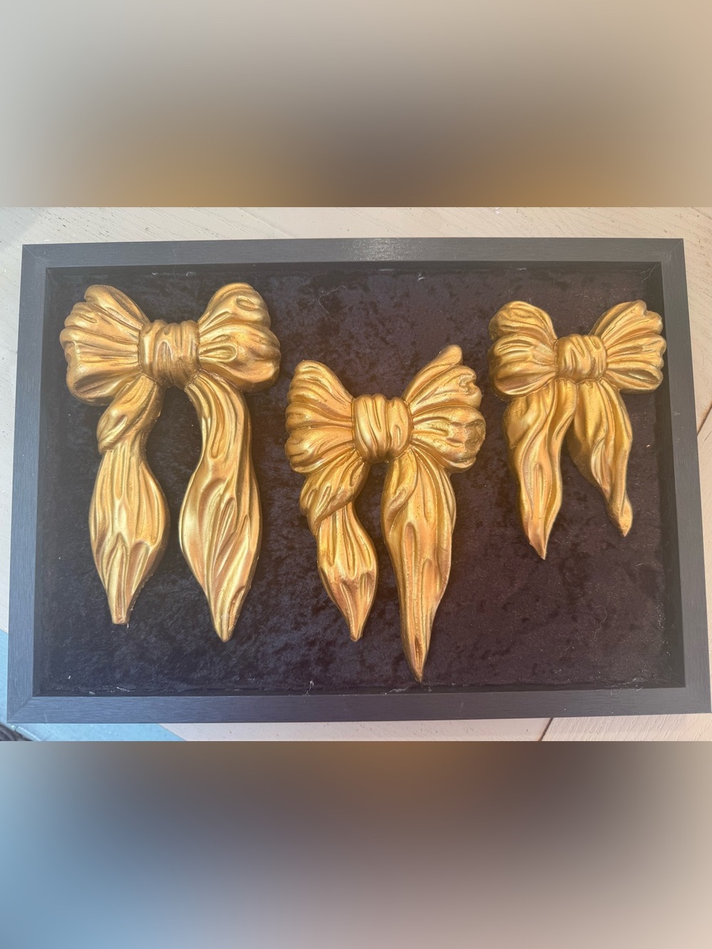 Homco Gold Bow Wall Trio